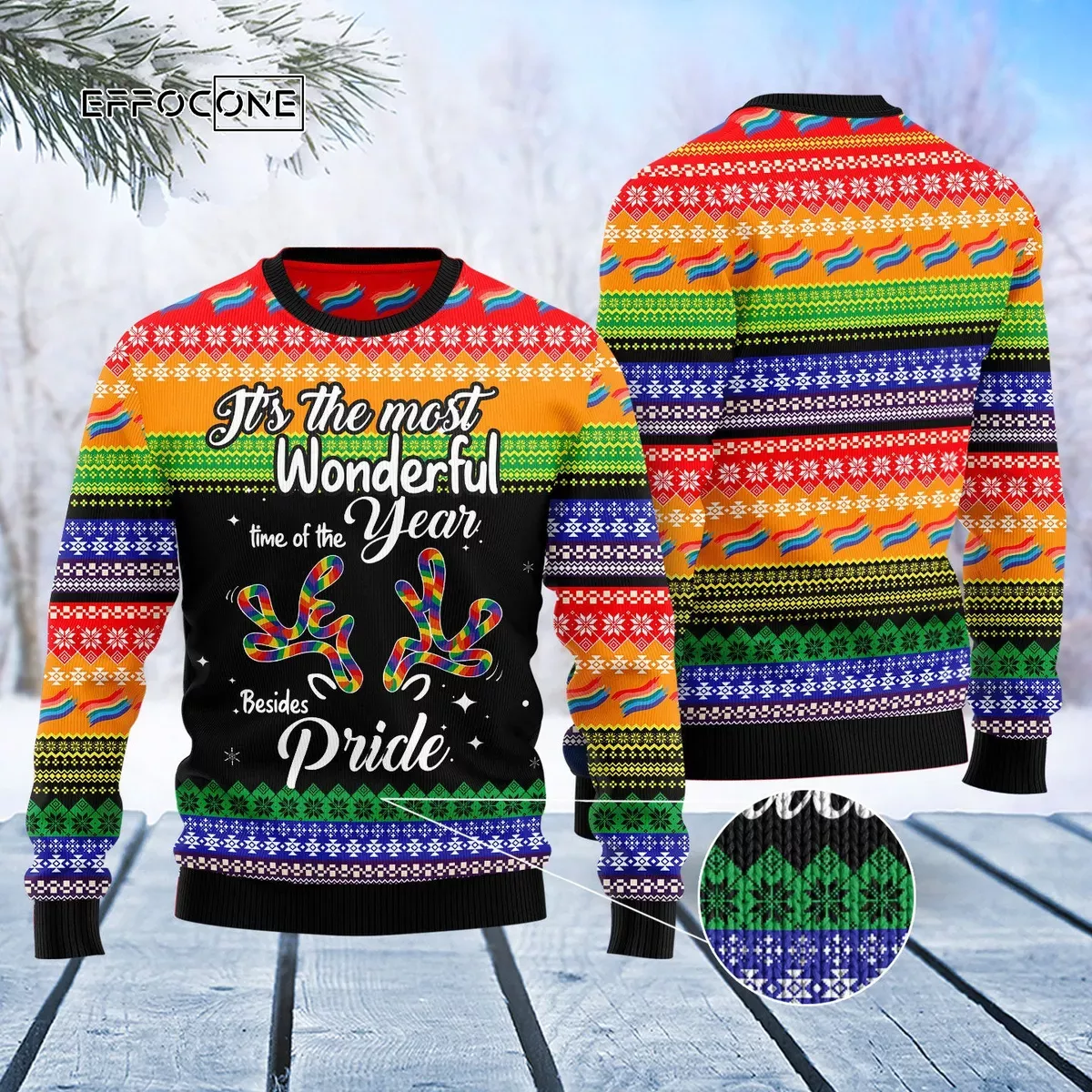 LGBT Beside Pride Ugly Christmas Sweater