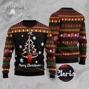 Merry Christmas Firefighter Ugly Christmas Sweater