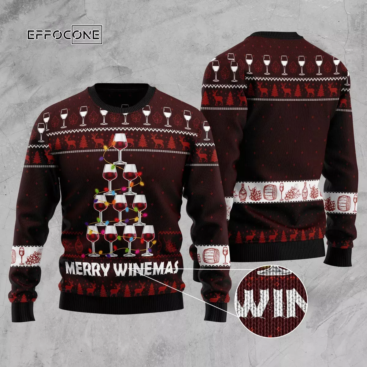 Merry Winemas Christmas Tree Ugly Christmas Sweater