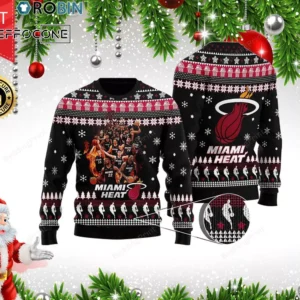 Miami Heat Basketball Team Ugly Christmas Sweater