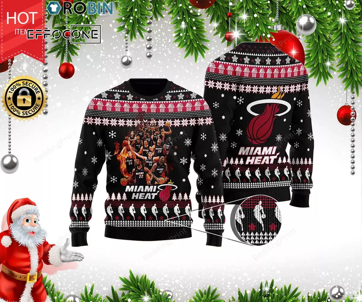 Miami Heat Basketball Team Ugly Christmas Sweater
