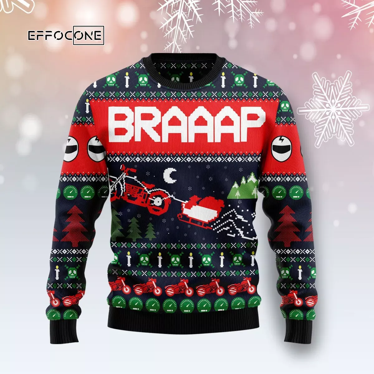 Motorbike Braaap Ugly Christmas Sweater