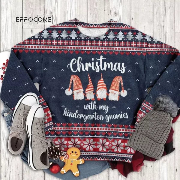 My Kindergarten Gnomies Teacher Ugly Christmas Sweater