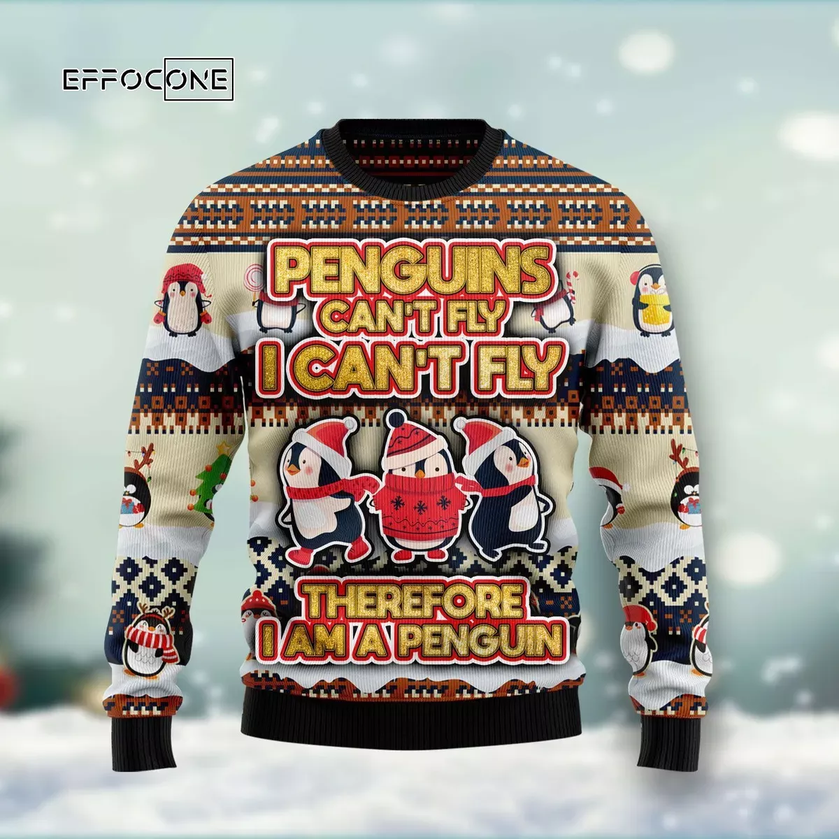 Penguin Cant Fly Ugly Christmas Sweater