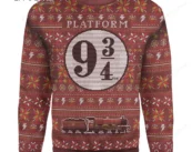 Platform Nine and Three-Quarters Red Ugly Christmas Sweater
