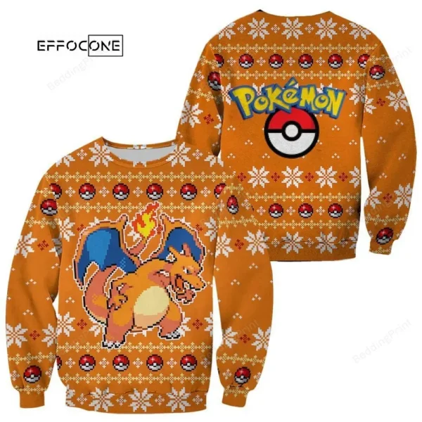 Pokemon Charizard Pokeball Ugly Christmas Sweater