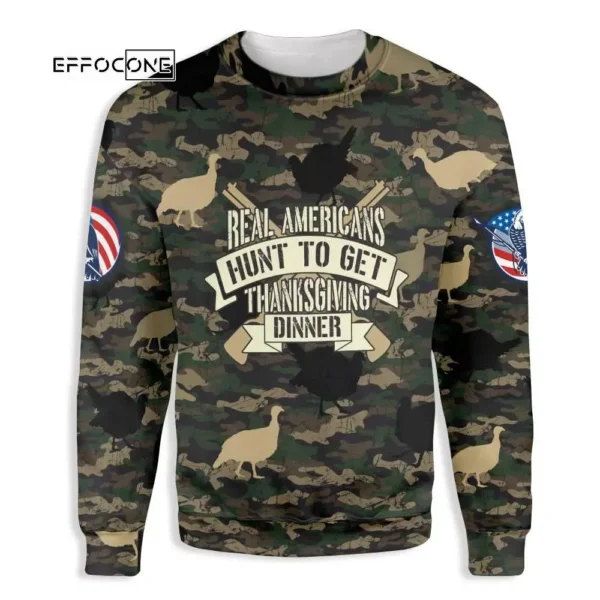 Real Americans Turkey Hunting For Thanksgiving Ugly Christmas Sweater