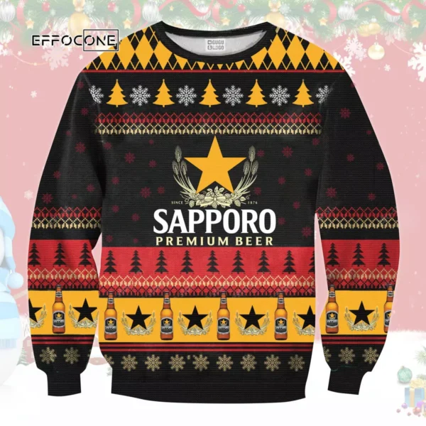 Sapporo Beer Ugly Christmas Sweater