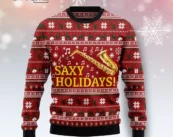 Saxy Holidays Saxophone Ugly Christmas Sweater