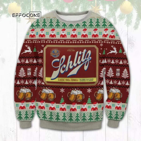 Schlitz Beer Ugly Christmas Sweater