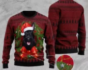 Scottish Terrier Wreath Ugly Christmas Sweater