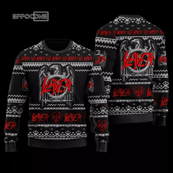 Slayer TNC-HT Faux Wool Ugly Christmas Sweater 3D All Over Printed