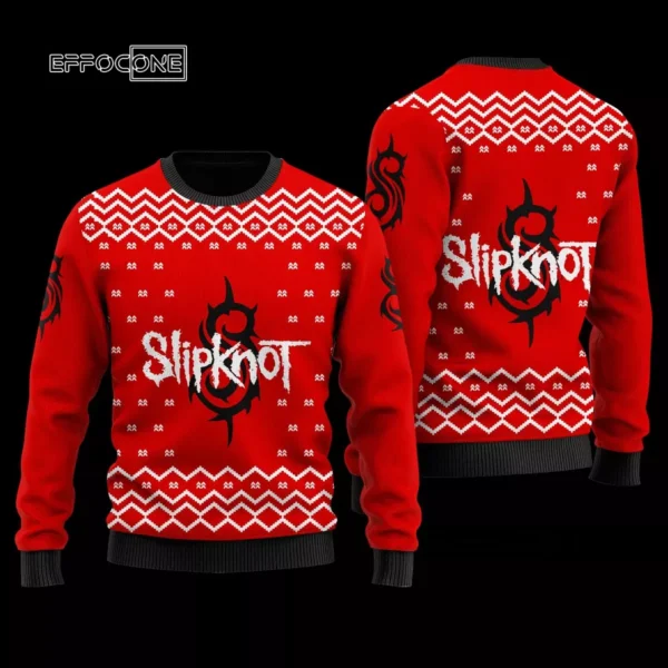 SlipKnot Wool Ugly Christmas Ugly Christmas Sweater 3D All Over Printed Red