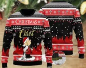Snoopy And Charlie Christmas Begins With Christ Ugly Christmas Sweater