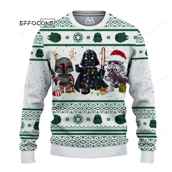 Star Wars Boba Fett Darth Vader Stormtrooper Ugly Christmas Sweater