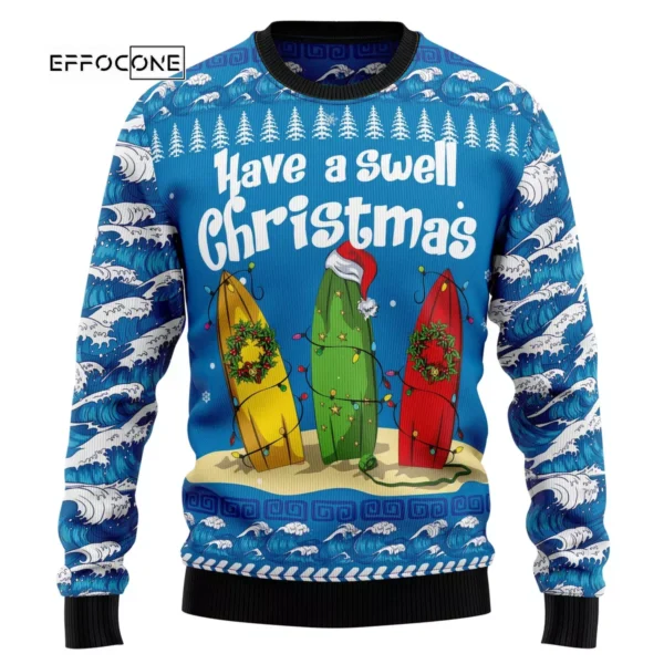 Surfer Swell Christmas Ugly Christmas Sweater