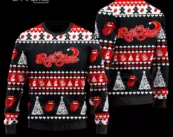 The Rolling Stones Wool Ugly Christmas Sweater 3D All Over Printed Red