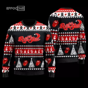 The Rolling Stones Wool Ugly Christmas Sweater 3D All Over Printed Red