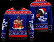 The Rolling Stones Wool Ugly Christmas Sweater 3D All Over Printed Blue