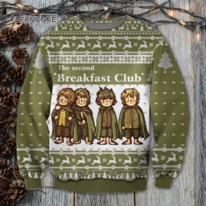 The Second Breakfast Club Hobbit LOTR Ugly Christmas Sweater