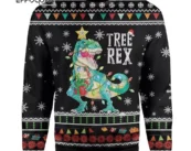 Tree Rex Ugly Christmas Sweater Black