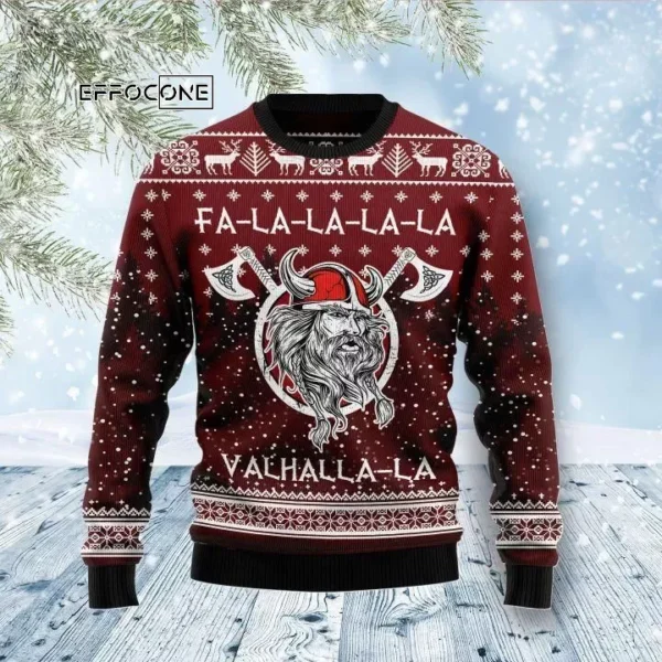 Vikings Fa La La La Ugly Christmas Sweater