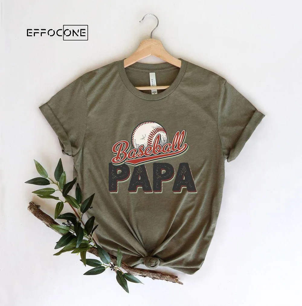 Baseball Papa Retro for Fathers Day Unisex T-Shirt, Youth T-Shirt, Sweatshirt, Hoodie, Long Sleeve, Tank Top