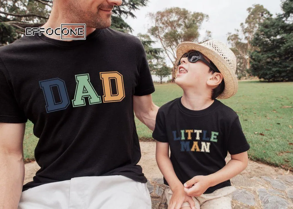Retro Little Man And Dad Matching Unisex T-Shirt, Youth T-Shirt, Sweatshirt, Hoodie, Long Sleeve, Tank Top