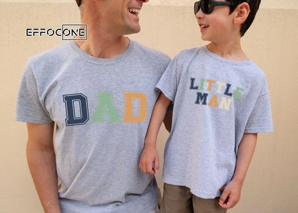 Retro Little Man And Dad Matching Unisex T-Shirt, Youth T-Shirt, Sweatshirt, Hoodie, Long Sleeve, Tank Top