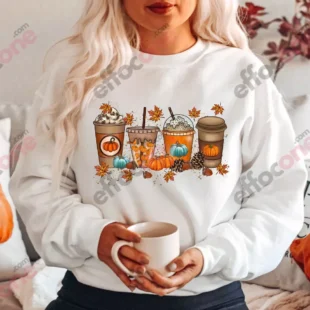 Fall Coffee Shirt, Cute Fall Sweatshirt, Thanksgiving Shirt