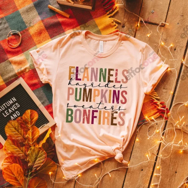 Flannels Pumpkins Hayrides S'mores and Bonfires Shirt