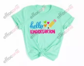 Hello Kindergarten Colorful Hearts Shirt, Hello Kindergarten Shirt, Back To School Outfit
