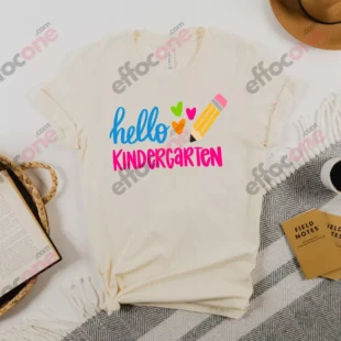 Hello Kindergarten Colorful Hearts Shirt, Hello Kindergarten Shirt, Back To School Outfit