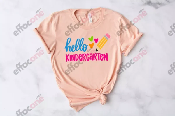 Hello Kindergarten Colorful Hearts Shirt, Hello Kindergarten Shirt, Back To School Outfit