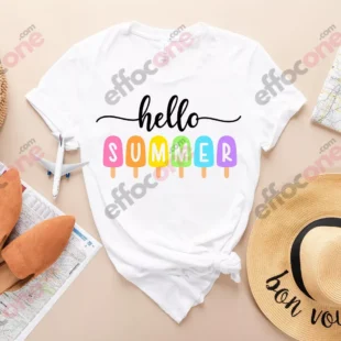 Hello Summer Shirt - Popsicle Written Summer Welcome Outfit