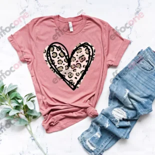 Leopard Heart Shirt, Retro Leopard Shirt