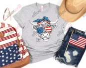 Oh My Stars Cow Shirt, Highland Cow shirt, Highland Cow With 4th July