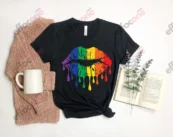 Rainbow Pride Shirt, Rainbow Lips Shirt, Love Is Love Shirt