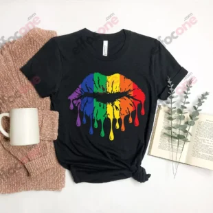 Rainbow Pride Shirt, Rainbow Lips Shirt, Love Is Love Shirt