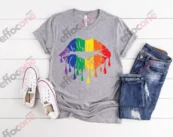Rainbow Pride Shirt, Rainbow Lips Shirt, Love Is Love Shirt