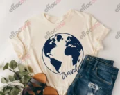 Traveler Gift, Travel Shirt, Vacation Shirt, Travel Lover, World Map Shirt